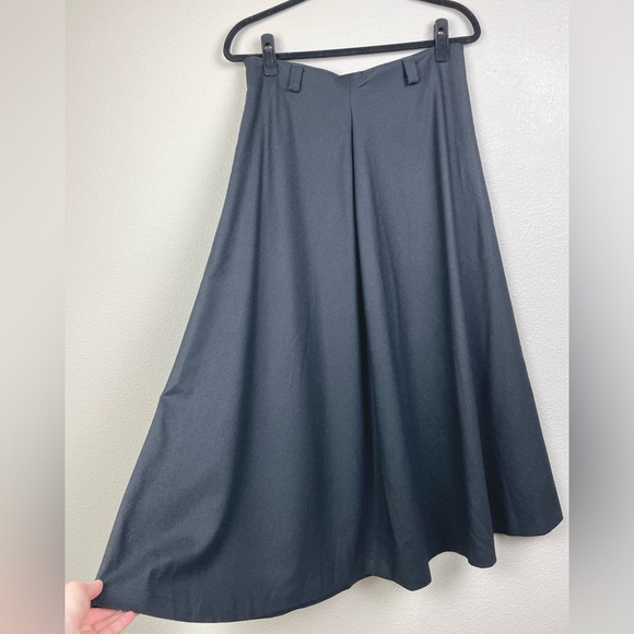 VTG Pendleton Women's 14 100% Virgin Wool Black Midi Skirt High Rise Gothic Knit - Picture 11 of 15